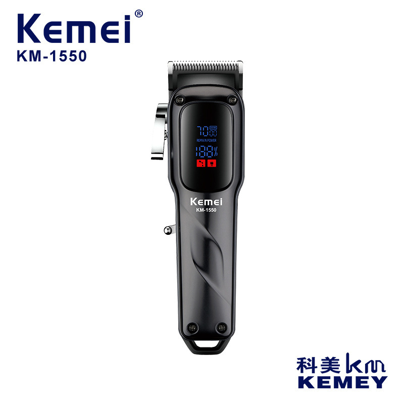 국경 간 Kemei 전기 이발기 km-1550 베이스 전기 이발기 USB 오일 헤드 조각 이발사 특수 이발기