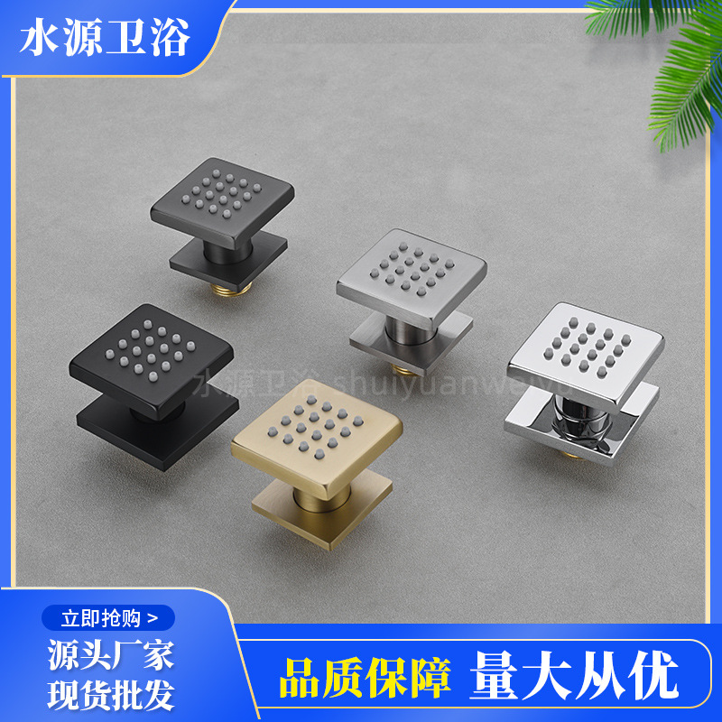 跨境暗装卫浴花洒喷头2寸铜侧喷暗装腰喷不锈钢嵌入式花洒配件