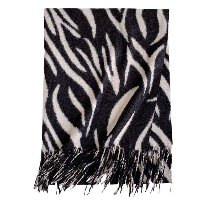 Bufanda Multifuncional a Rayas Cálida para Otoño e Invierno, Nueva Bufanda de Cachemira Simple y Versátil para Mujer, Invierno 2025