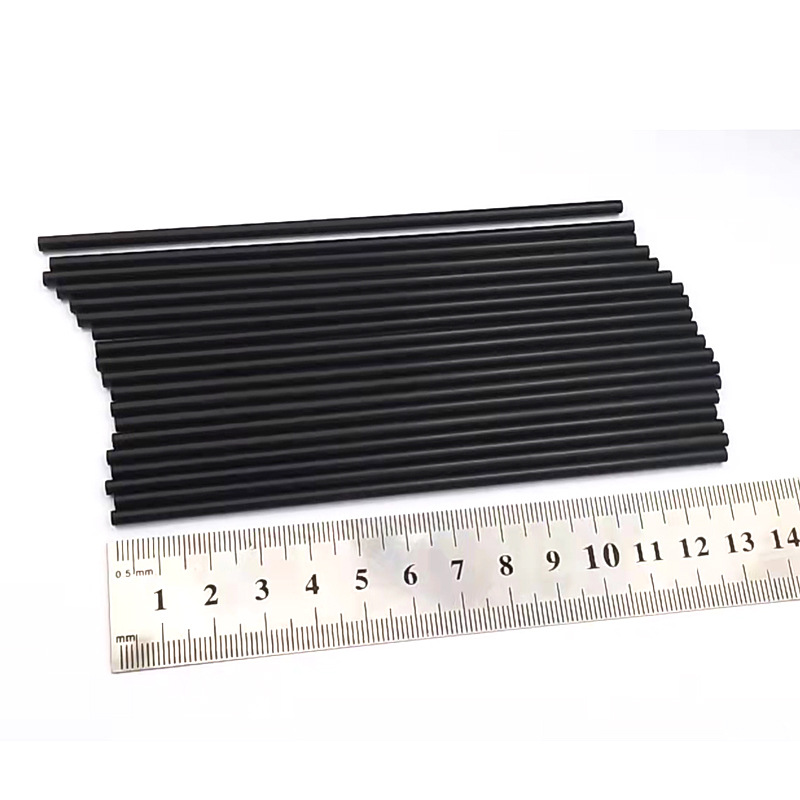 Transfronteriza 500 piezas 3mm negro paja de plástico desechable café corto agitación cóctel Decoración