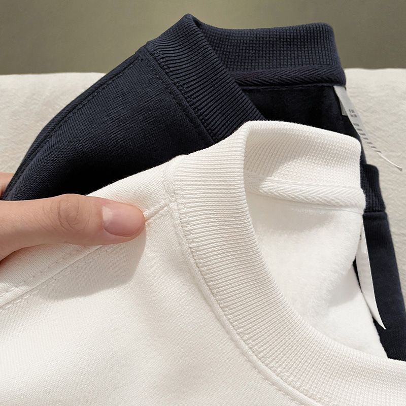 300G heavyweight vests silver fox velvet men's winter 2024 new autumn fleece-lined bottoming shirt solid color lined sweethearts outfit