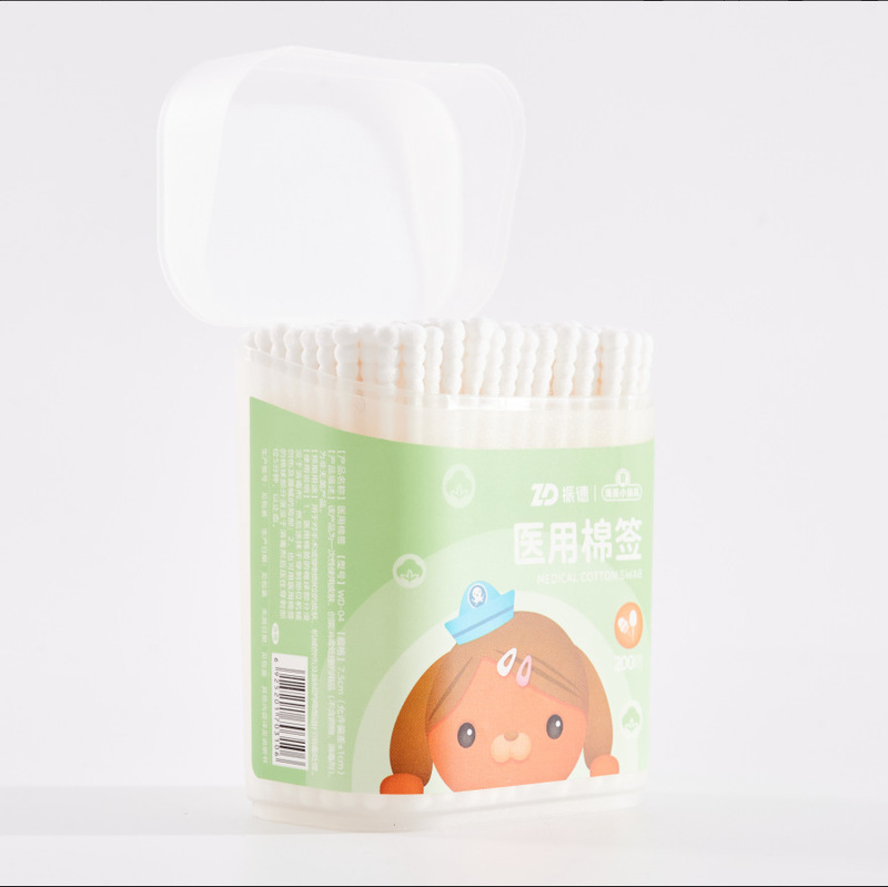 振徳医療用綿棒滅菌使い捨て消毒綿棒清潔脱脂綿10cm竹棒型医療用綿棒|undefined