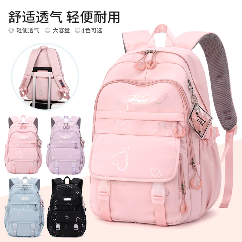 Mochila de nylon ligera de estudiante de escuela primaria de invierno para niñas transfronterizas mochila de estudiante de secundaria al por mayor entrega de una pieza