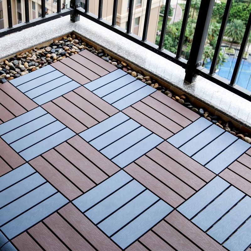 Piso de Madera Plástica Ensamble para Exterior Anticorrosivo para Balcón y Jardín image 3