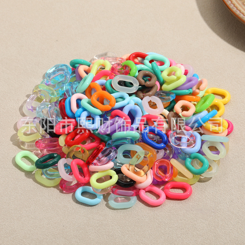 20x14mm color acrílico cadena hebilla anillo llavero bolsa colgante accesorios de la joyería de DIY fábrica al por mayor