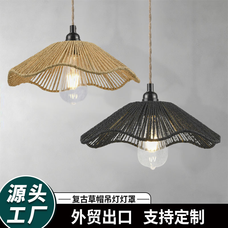 Vintage Straw Hat Chandelier Lampshade Indoor Homestay Hotpot Restaurant Shuji Feng Tea Room Study Homestay Bar Lighting Decoration Vintage Straw Hat Chandelier Lampshade Indoor Homestay Hotpot Restaurant Shuji Feng Tea Room Study Homestay Bar Lighting Decoration