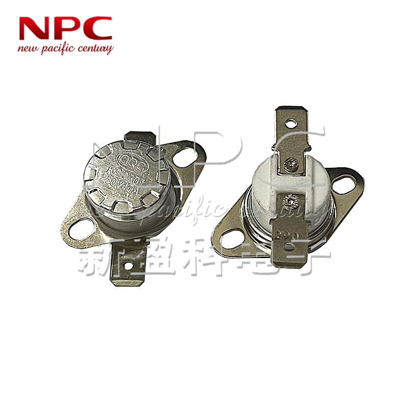 突跳式温控器平脚可活动KSD301 10A 250V 270度常闭陶瓷温控开关