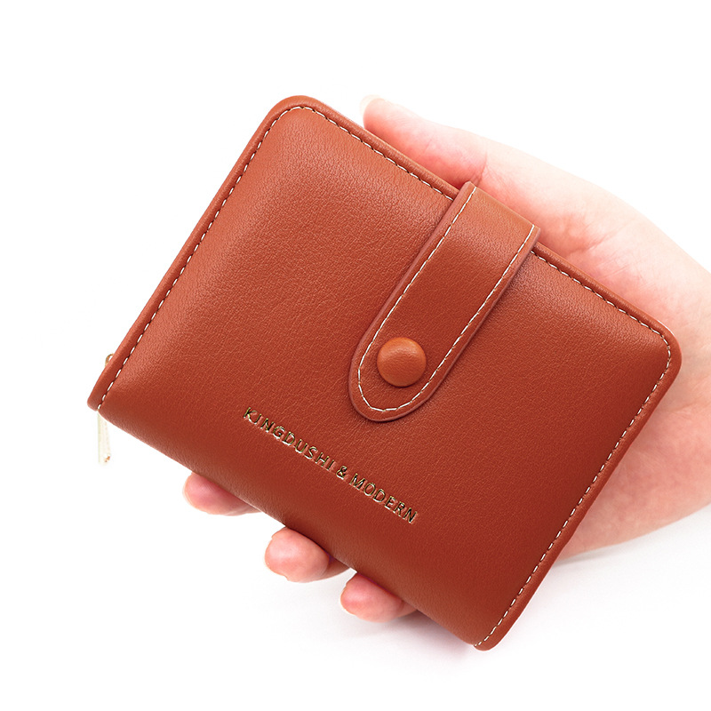 Nueva cartera transfronteriza de las mujeres simple cremallera corta cartera de la muchacha bolsa de cremallera monedero pequeña cartera fresca