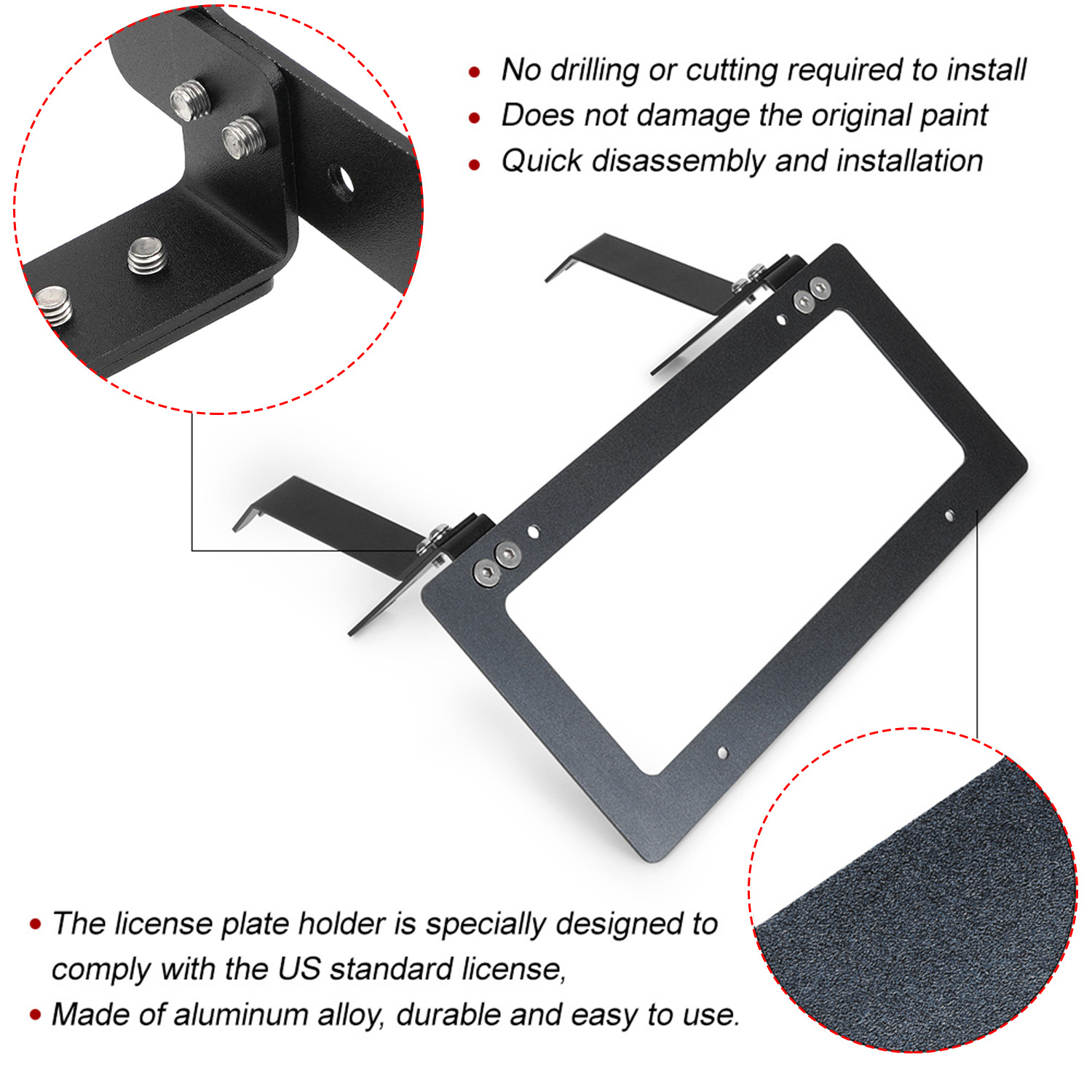 Compatible With Model Y3 Personalized US Car Protection Frame No Drilling Required Tesla Front License Plate_voghion.com