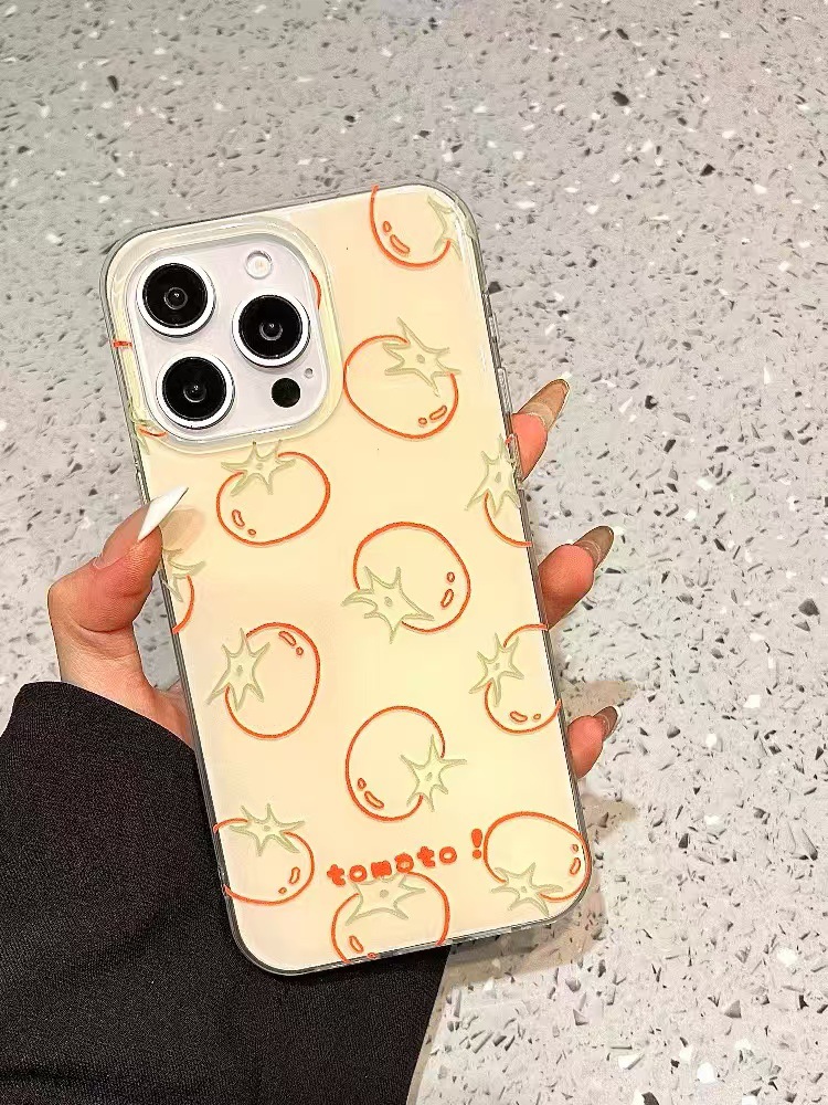 Verano dopamina manzana tomate para iPhone 15ProMax funda para teléfono móvil 16Pro pareja 14/13 mujer