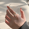 Tide, advanced one size zirconium, fashionable design ring, high-quality style, on index finger, light luxury style