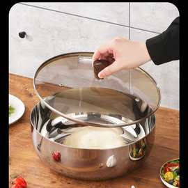 304不锈钢和面盆加深厨房活面揉面盆家用洗菜发面汤盆打蛋盆带盖