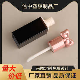 高颜值可爱方形瓶身唇泥唇釉瓶修容遮瑕液粉金色蝴蝶结唇釉管包材