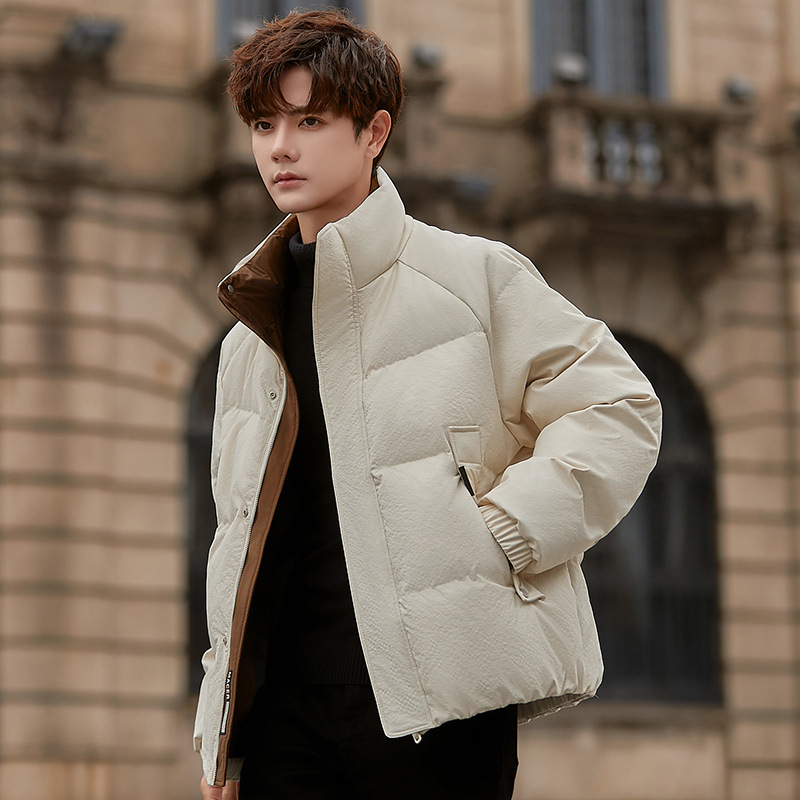 SS139 down jacket men's lightweight short winter new high-grade stand collar casual leather jacket coat thickened