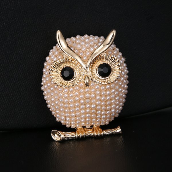 Exquisite Eulenbrosche Mit Perlen Elegantes Tierpin Für Damen_voghion.com