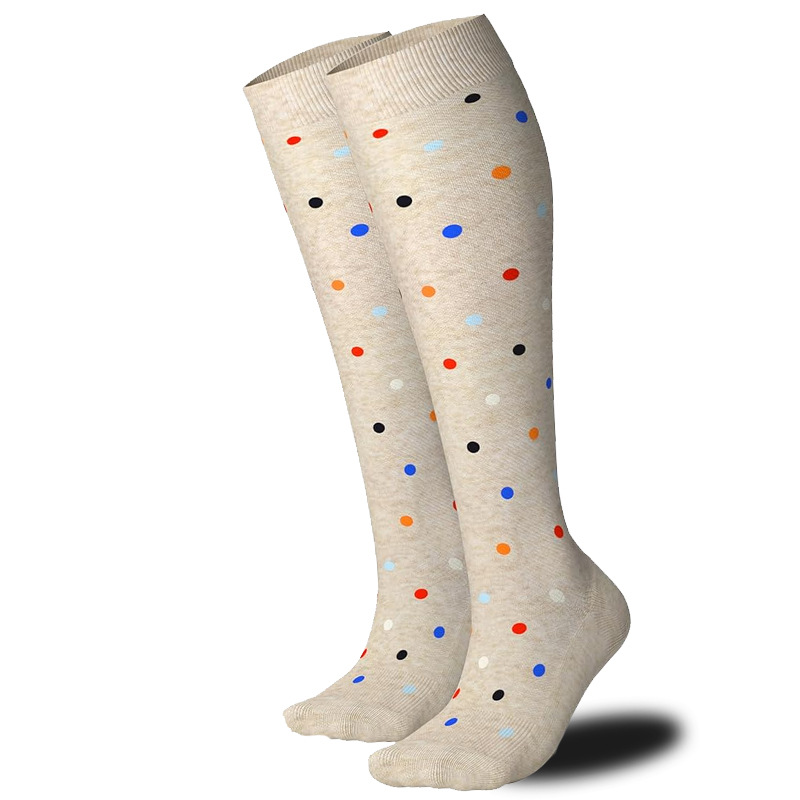 Bamboo fiber compression socks for sports, fitness, color-blocked, breathable, compression running