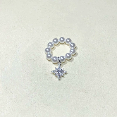 Pendant Zircon Chain Bead Bracelet – Zərgərlik ara hissələri - bright-silver-pearl-running-ring-small-size
