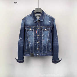 X57修身版牛仔夹克D2男装牛仔纽扣潮流洗水关系夹克上衣开衫外套