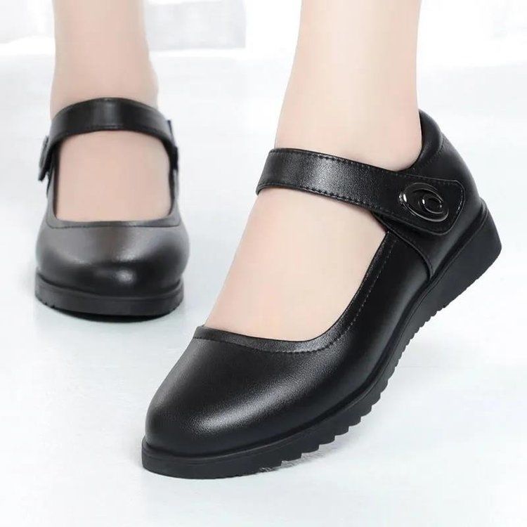 Primavera y otoño de mamá, zapatos de cuero suave, zapatos de cuero de madurez, zapatos de cuero de madurez, zapatos anti-deslizantes de madurez, zapatos de solos de madurez