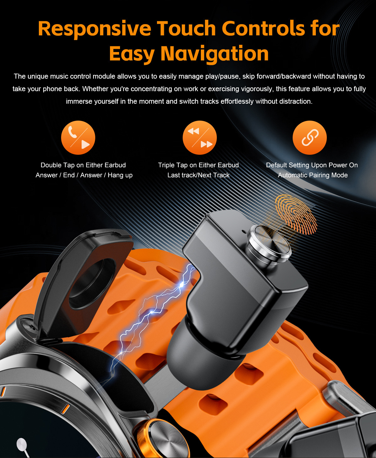 Smartwatch med integrerade tws hörlurar bluetooth sportklocka_voghion.com