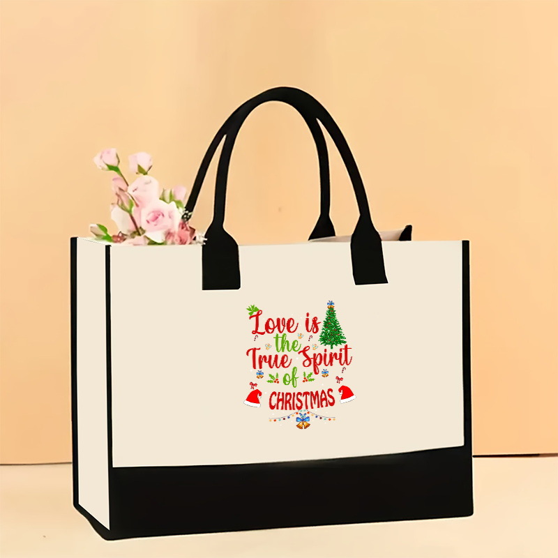 Bolso de hombro de lona de venta caliente transfronterizo Bolso Tote impreso de gran capacidad Bolso de compra portátil ligero de moda para mujer