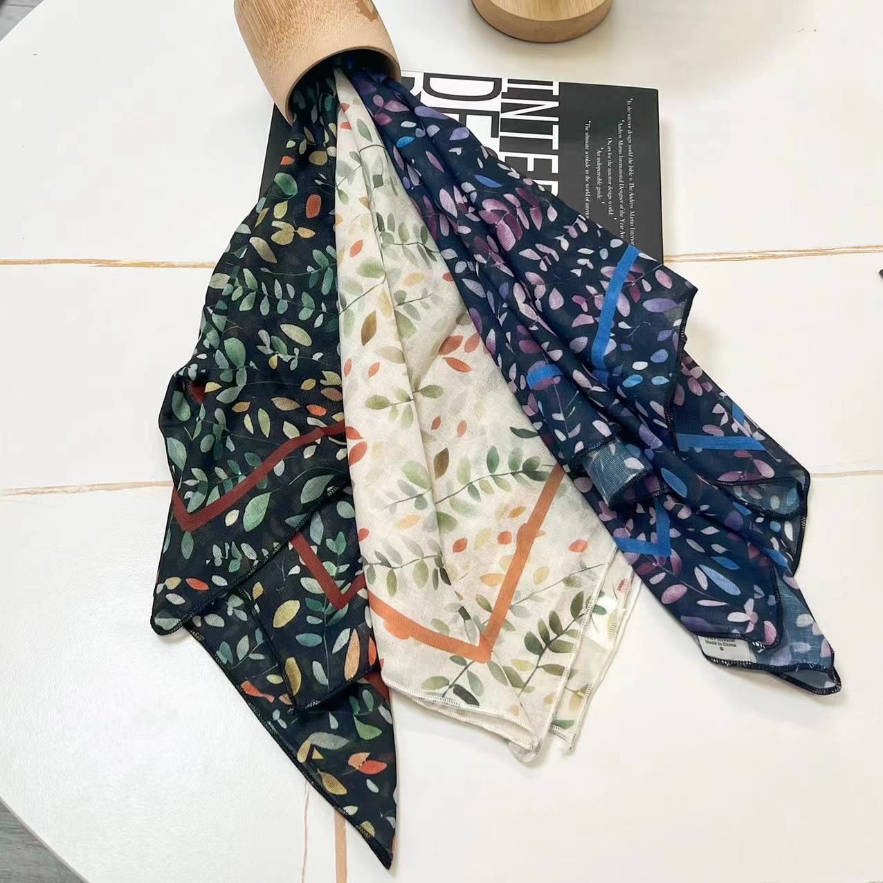 60g Weight Kerchief Classification Daily Occasion cotton and linen Material Flower Pattern Summer Season Women's Gender IG Style Style Women's IG Style Flower Cotton And Linen Kerchief 95