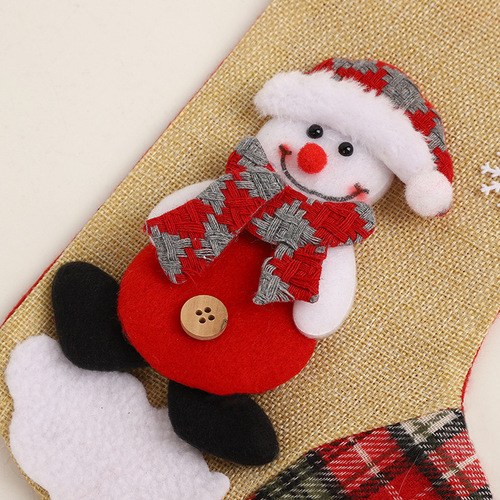 Cartoon Christmas socks Christmas snowman decoration gift bag pendant Santa Claus wishing candy bag ornaments