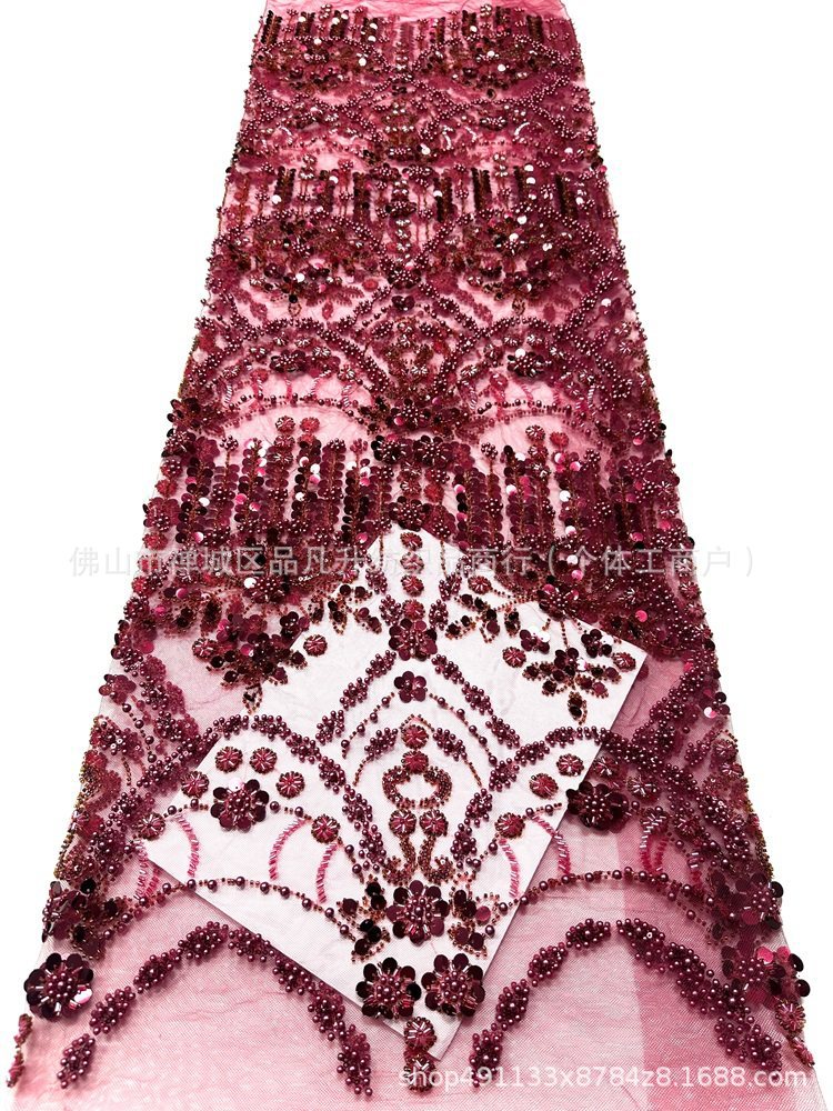 Nuevo Amazon transfronterizo de alta sensación tela de vestido francesa sexy cabina de hadas cuentas de tela de sequilla