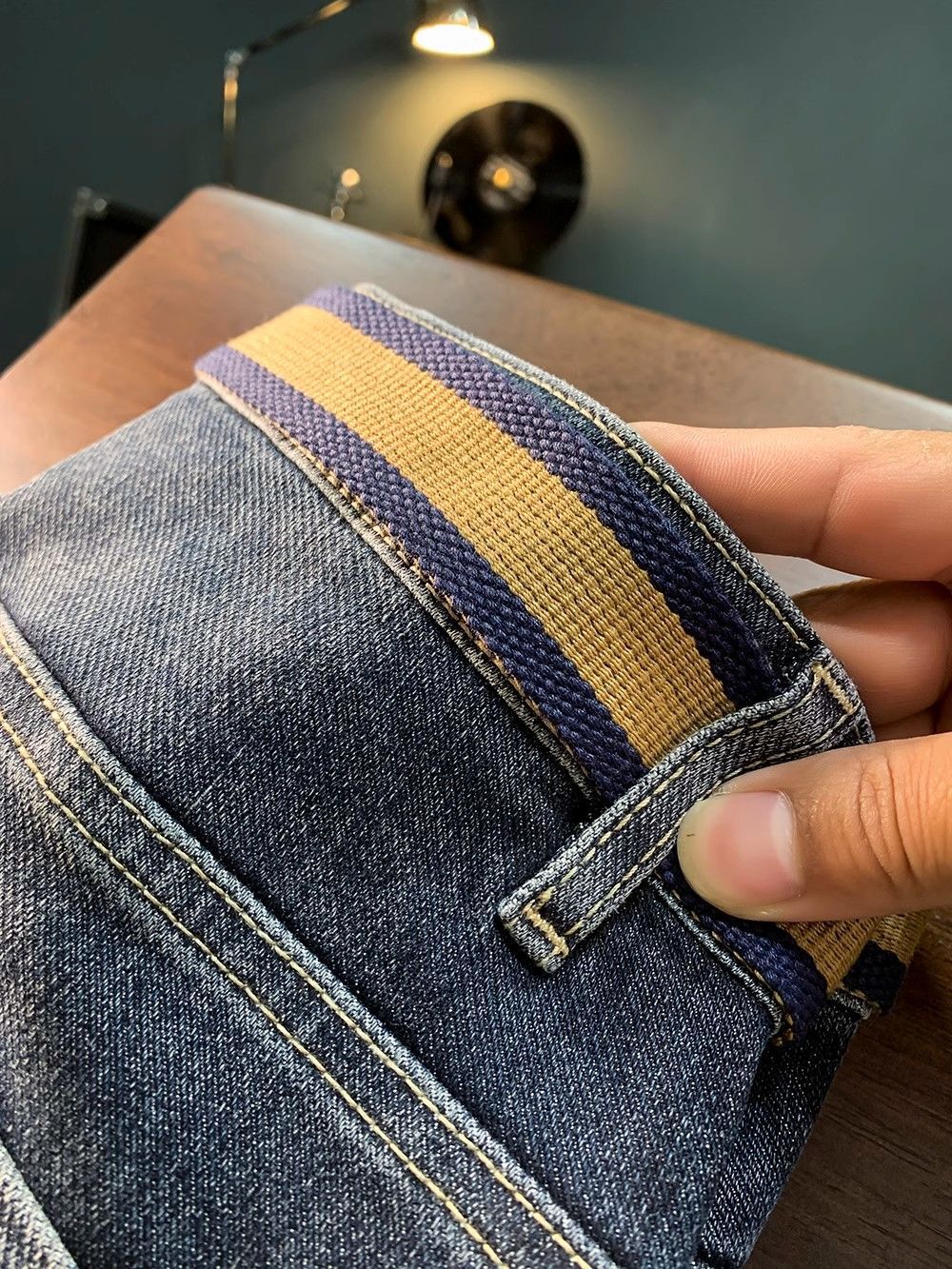 2024 Spring Jeans Men's Korean Edition Trendy Embroidery Fit Slim Straight Leg Fashion Versatile Casual Pants_mkmklike.com