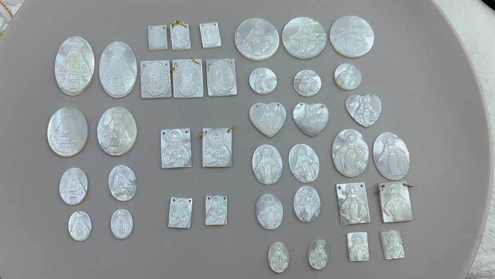 5g Weight Pendant Jewelry Making Type 10 PCS/Package Shell Our Lady Of Guadalupe Pendant