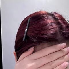 发财宅女同款黑色单钻发夹一字夹韩系ins简约百搭鸭嘴夹发卡夹子