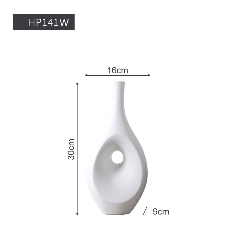 Jarrón corto blanco HP141W