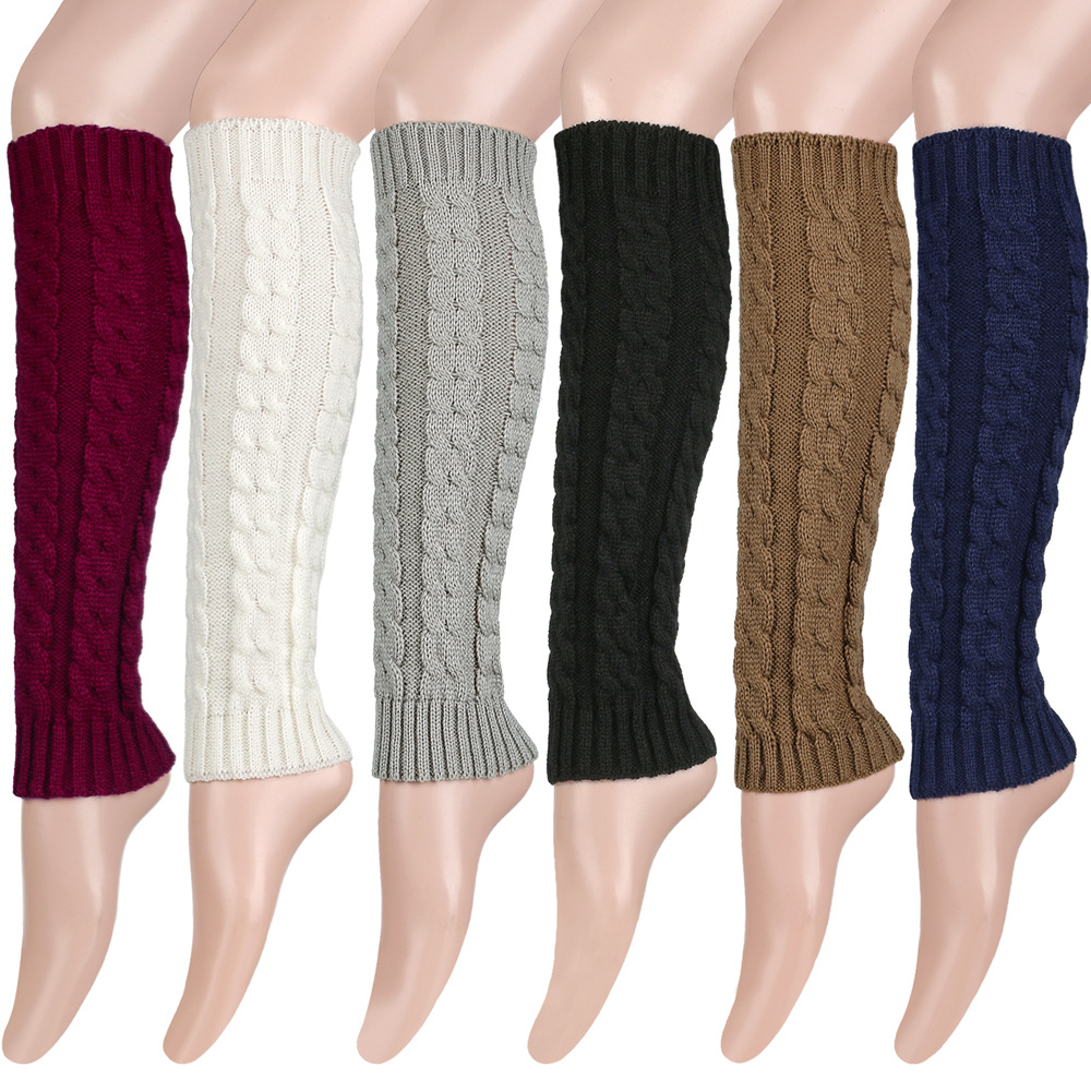 Damen-Beinlinge, Knöchel, Winter, warm, Stretch, gestrickt, Slouch, Thermo-Damen, dicke Wollmanschetten, Hanfstiefelsocken, schwarz-weiße Gamasche – Detail 4