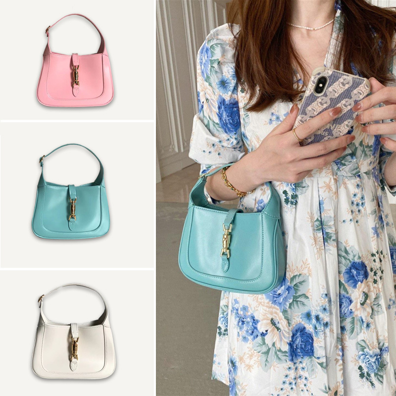 Jackie1961 Underarm Bag Retro Old Flower Horse Buckle mini Middle Ancient Bag Full Leather Crossbody Bag French Underarm Bag