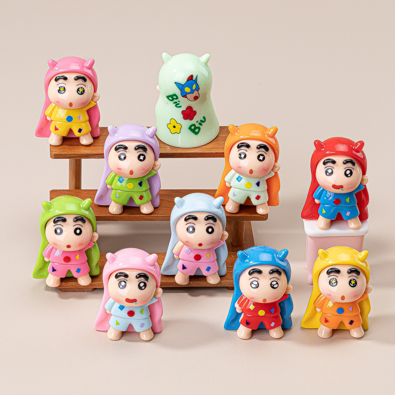 Cartoon Superman Shin-Chan DIY Resin Blind Bag Cute Graffiti Landscaping Ornament Car Dashboard Decoration