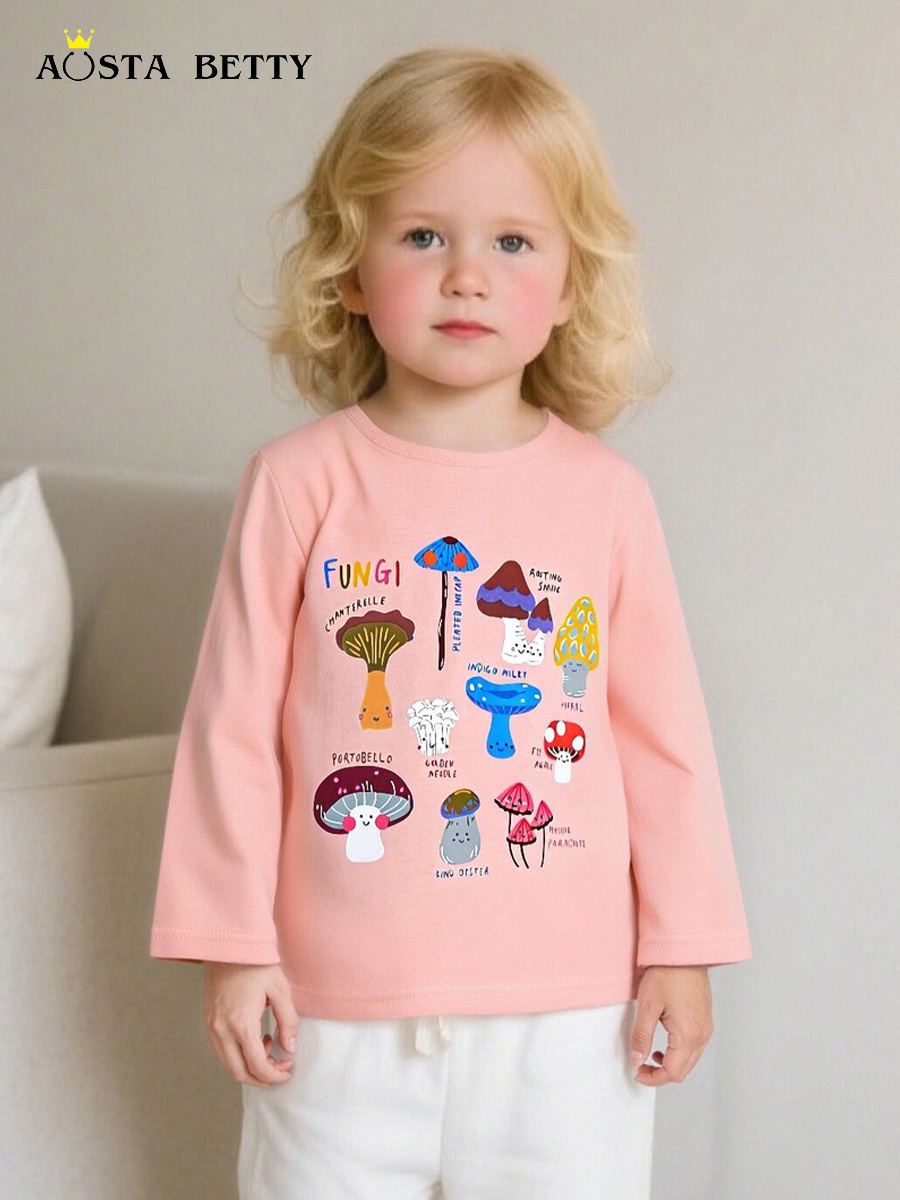 Camiseta de manga larga para niñas, estilo europeo y americano, 26 nuevos estilos de otoño, sudadera de manga larga para niños, jersey estampado con cuello redondo