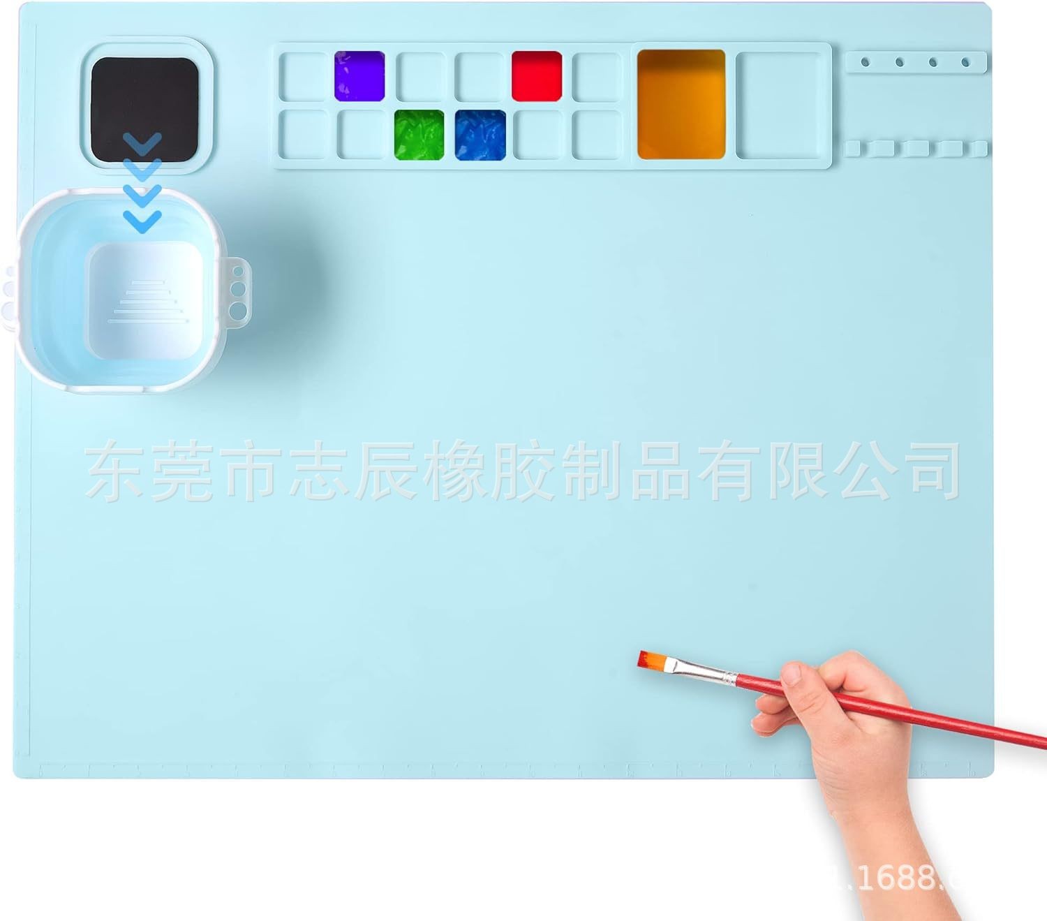 스퀘어 컵 페인팅 패드 블루