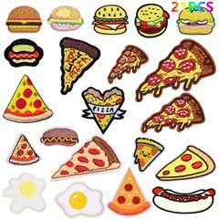 Junle embroidery hamburger sausage hot dog pizza cloth patch creative cartoon universal patch 