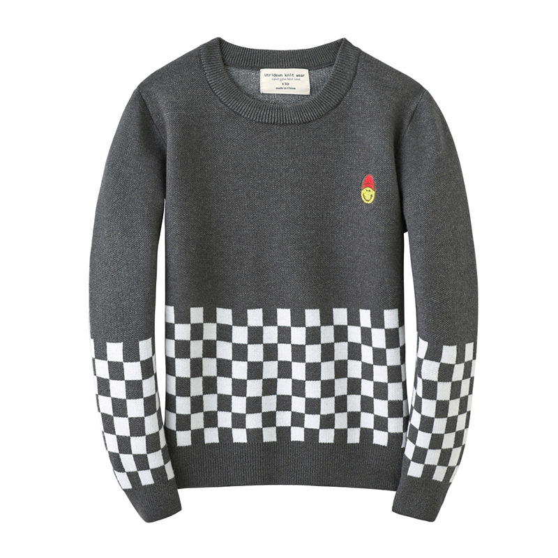 Ropa de otoño e invierno para niños 2022 nuevo suéter de fondo para niños suéter de niño mediano y grande engrosado jacquard abrigo suéter de niño