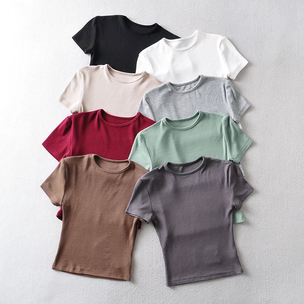 Sister Jin's same style slim round neck...