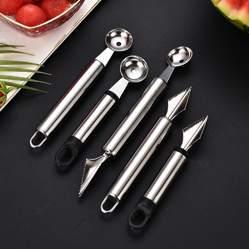 Multifunctional Kitchen Small Tools Stainless Steel Round Handle Fruit Scooper Creative Watermelon Scoop Ice Cream Spatula Decorative Knife