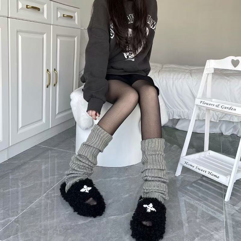 辣妹jk袜套袜子女堆堆袜秋冬加厚保暖毛毛中筒袜腿套洛丽塔ins潮|undefined
