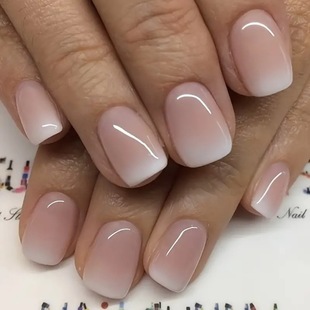 Wearing Armor Short Pink and White Gradient Nail Patch Wearing Armor Nail Patch Finished Nail Wearable Nail Patch