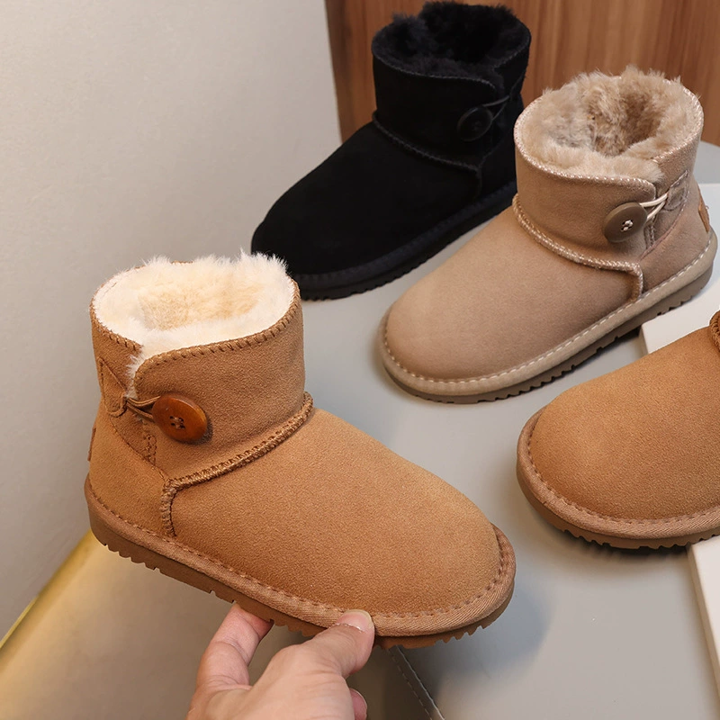 Children's boots, winter warm footwear, shoes, genuine leather