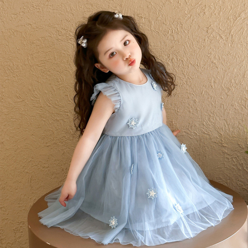 Girls dress Summer 2025 New Children Princess Dress Aisha Little Girls Aisha Summer Dress Snowflake Dress