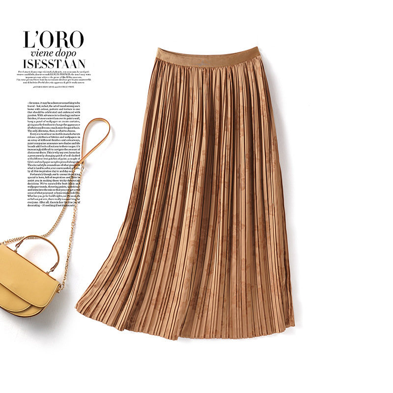 Summer silk pleated skirt