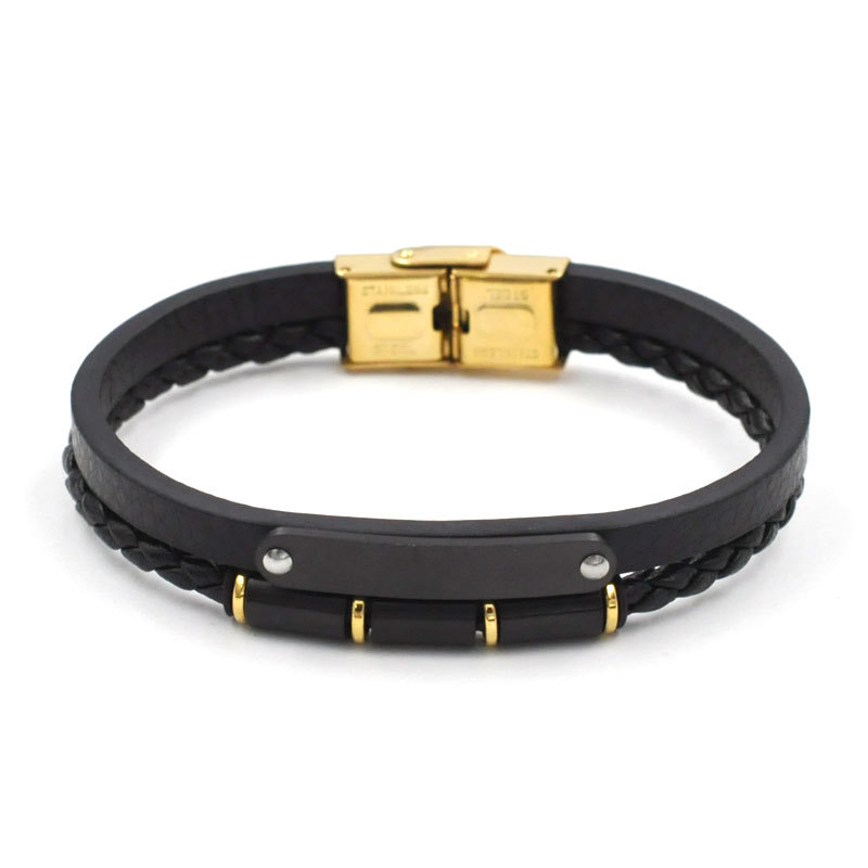 Magnetic woven design classic bracelet stainless steel