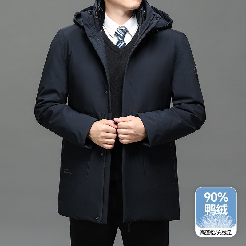 Men's winter down jacket with hood