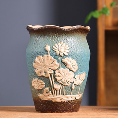 Special Large Pot for Huge Succulents, Deep-Breasted Multi-Flora Hanging Pot with Thick Clay Pot, High-Retro Ceramic Jar