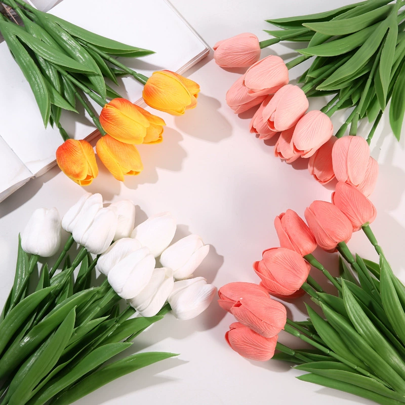Имитация тюльпанов, украшения из искусственной кожи, имитация тюльпанов, украшения для дома, реквизит для свадебной фотографии, искусственные цветы, оптовая продажа
